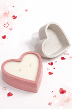Valentine’s Day Heart Candle | Handmade Concrete Soy Candle Gift
