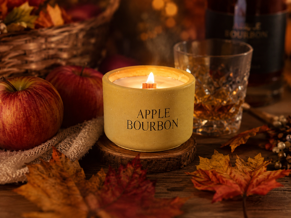 Apple Reserve 8 oz | Refillable Concrete Candle | Wooden Wick