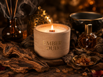 Amber Oud 8 oz | Refillable Concrete Candle | Wooden Wick